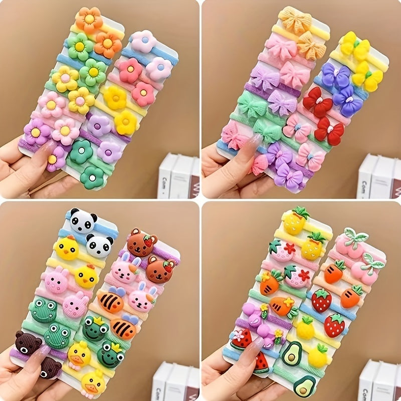 colorful cute animals fruit ball bands hair ties
