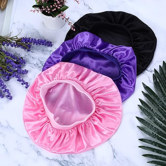 Kids Satin Bonnet Sleeping Cap - Soft Silk Night Hat for Baby, Toddler - Colorful, Gentle for Natural Hair