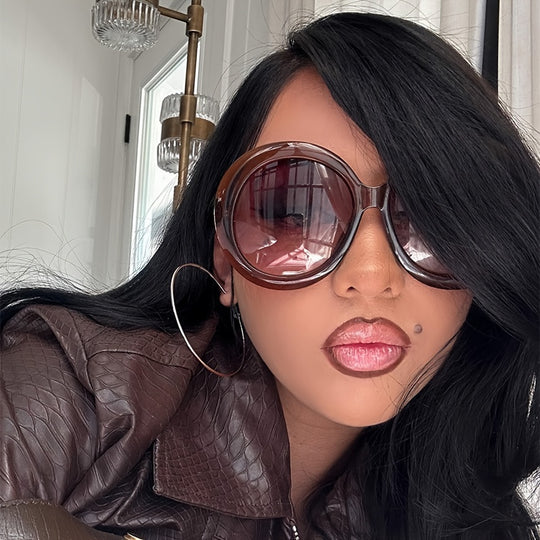Oversized Round Retro Gradient Anti-Glare Sun Shades