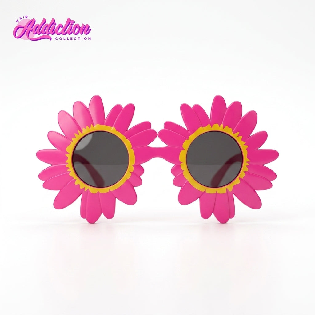 Trendy Sunflower Sunglasses - Cute Daisy Flower Round Glasses for Kids & Women